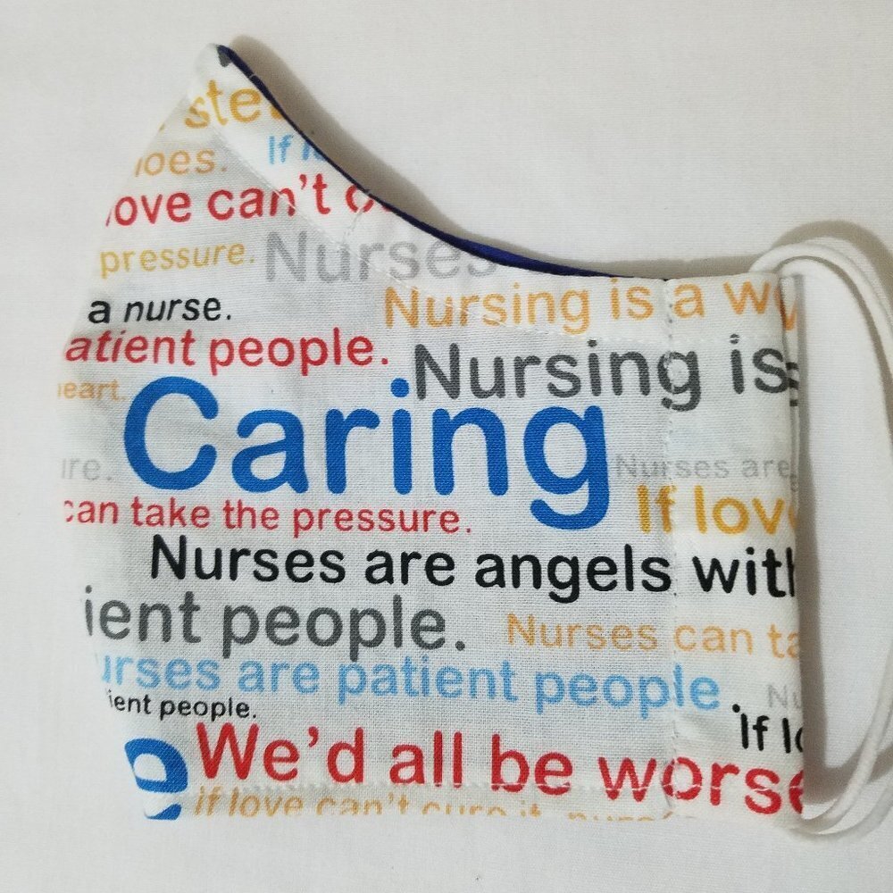 Hand Crafted Nurses Face Mask Cotton Adult or Teens  Unisex